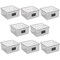 mDesign Metal Wire Food Organizer Storage Bins with Lable Slot - 8 Pack
